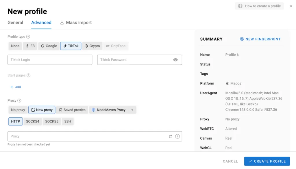 Dolphin Anty Website screenhot tutorial 1