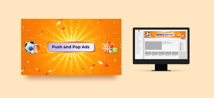 Ad graphics for sports betting push and pop ads