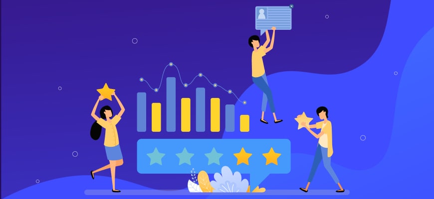 decorative image with people holding stars