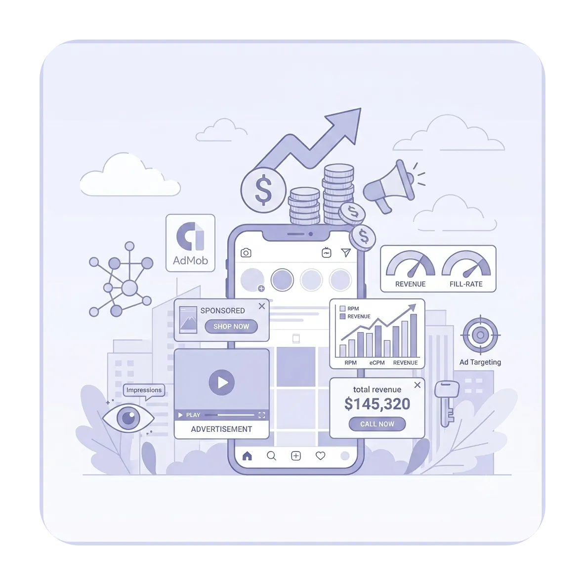 Advertising rates on mobile apps