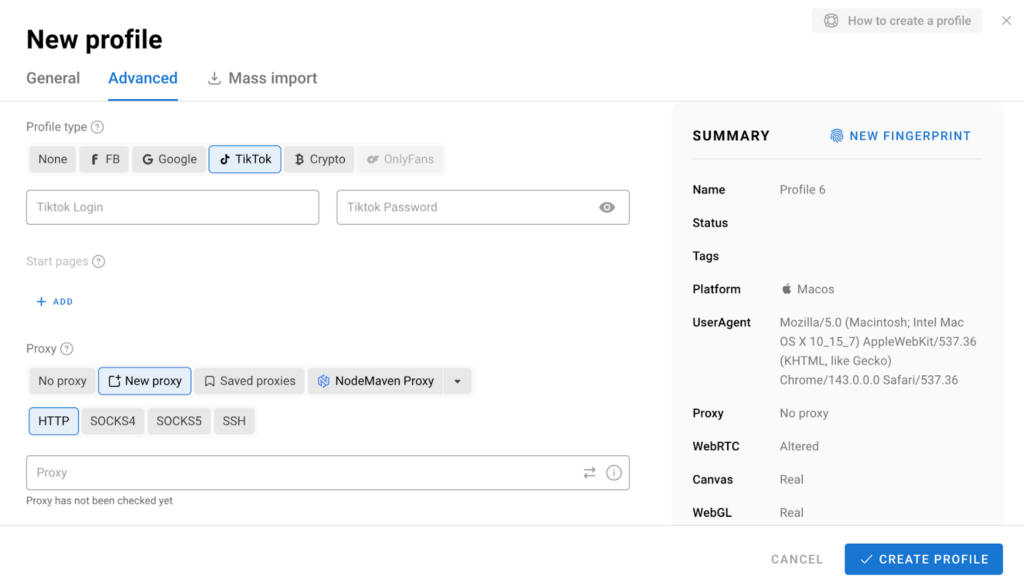 Dolphin Anty Website screenshot tutorial 1 