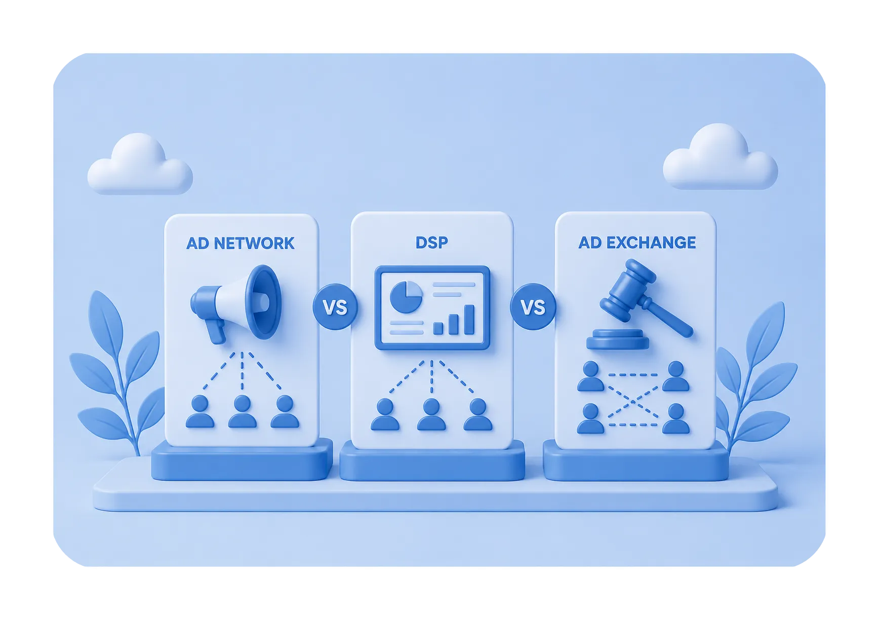 Comparaisons of DSP vs Ad exchange vs ad network